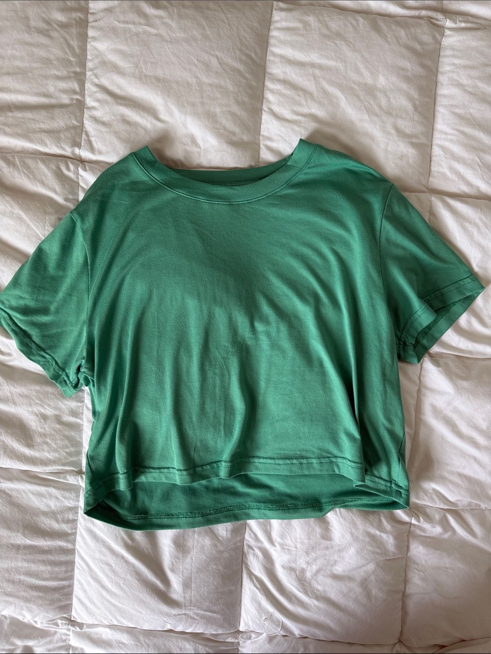 Green Women's Boxy Slouchy Crop Tee Size Small